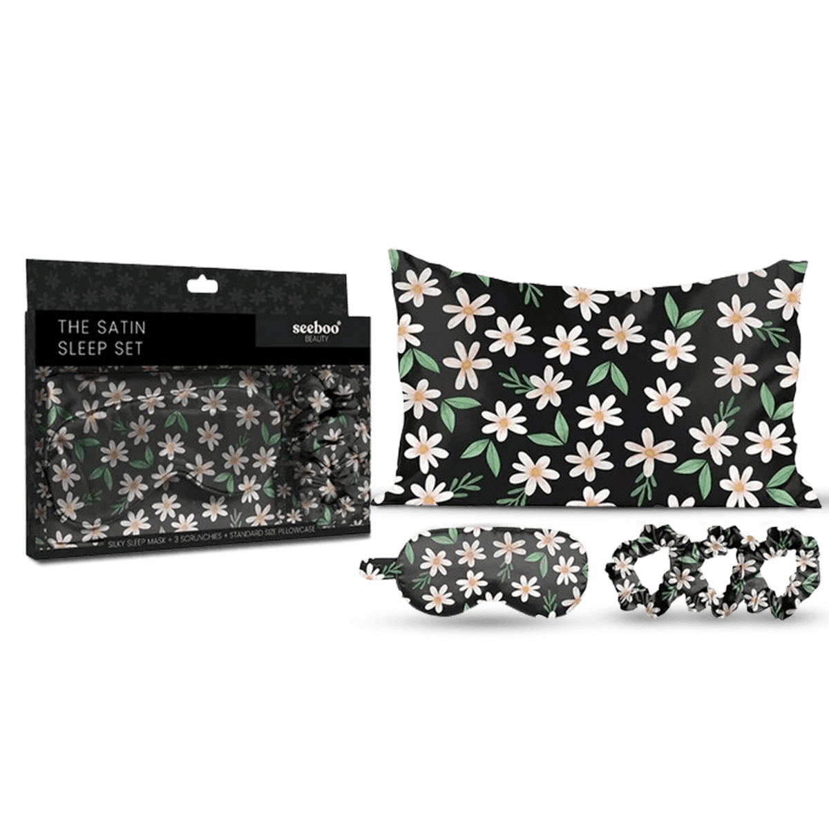 Satin Self Care Sleep Set - Floral