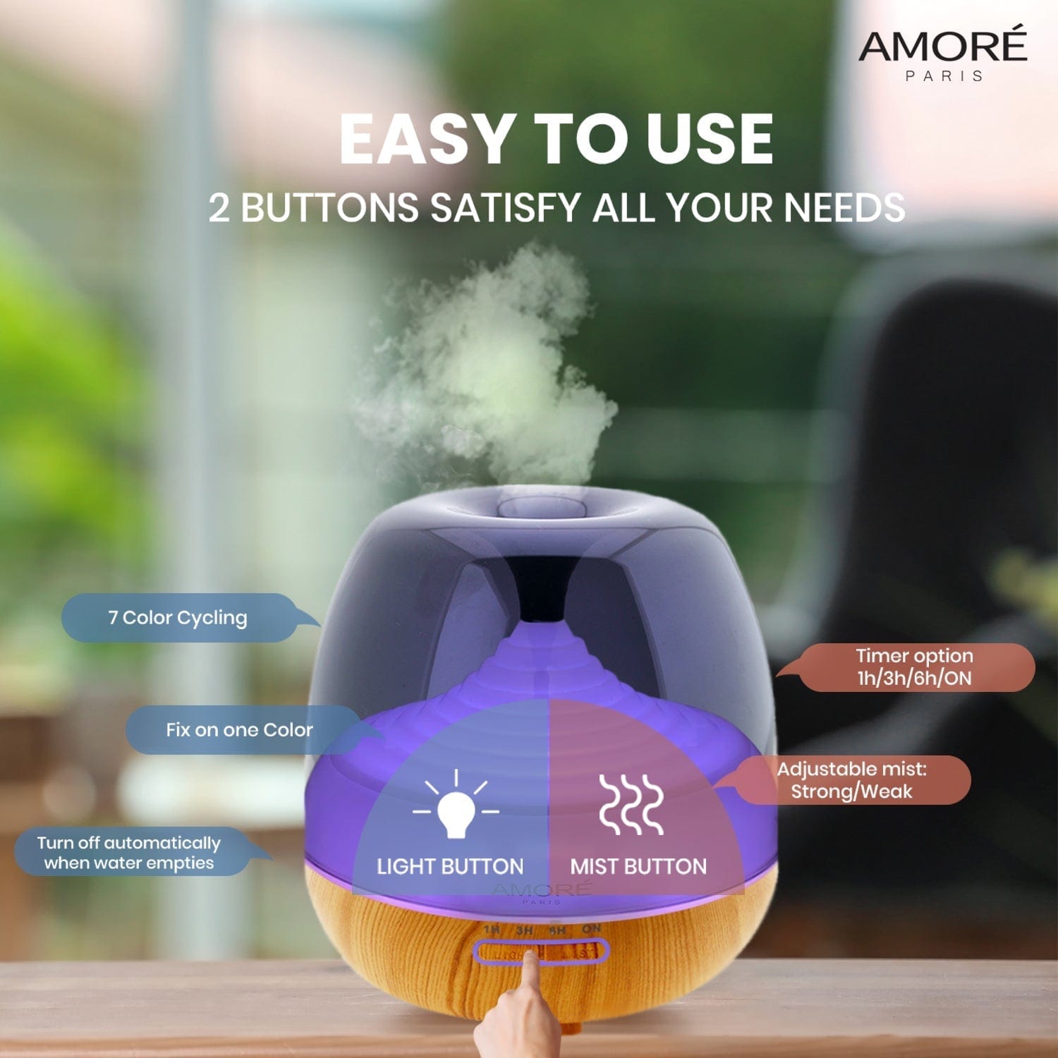 Ultrasonic Cool Mist Humidifier Diffuser