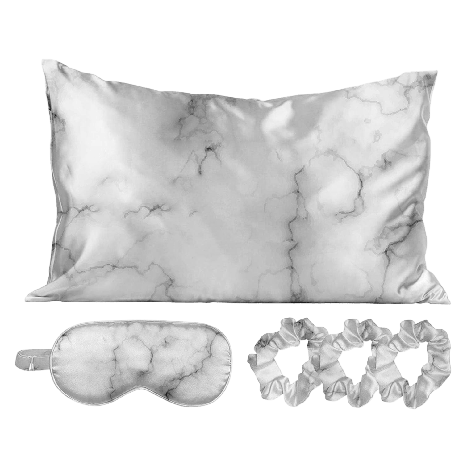 Satin Self Care Sleep Set - Marble