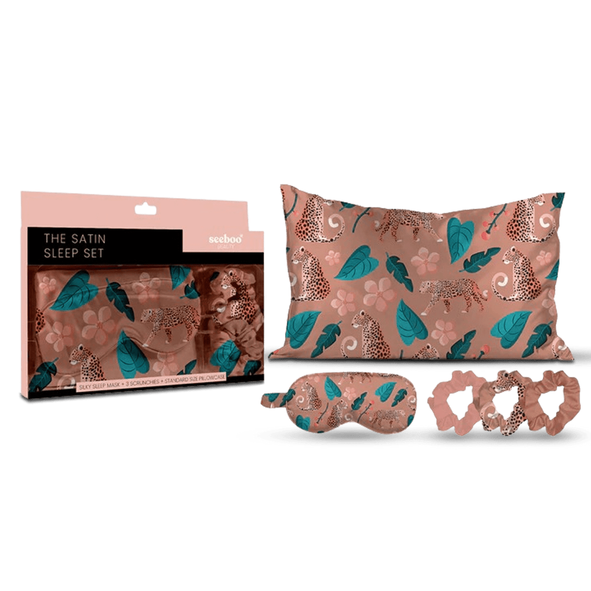 Satin Self Care Sleep Set - Wild Safari